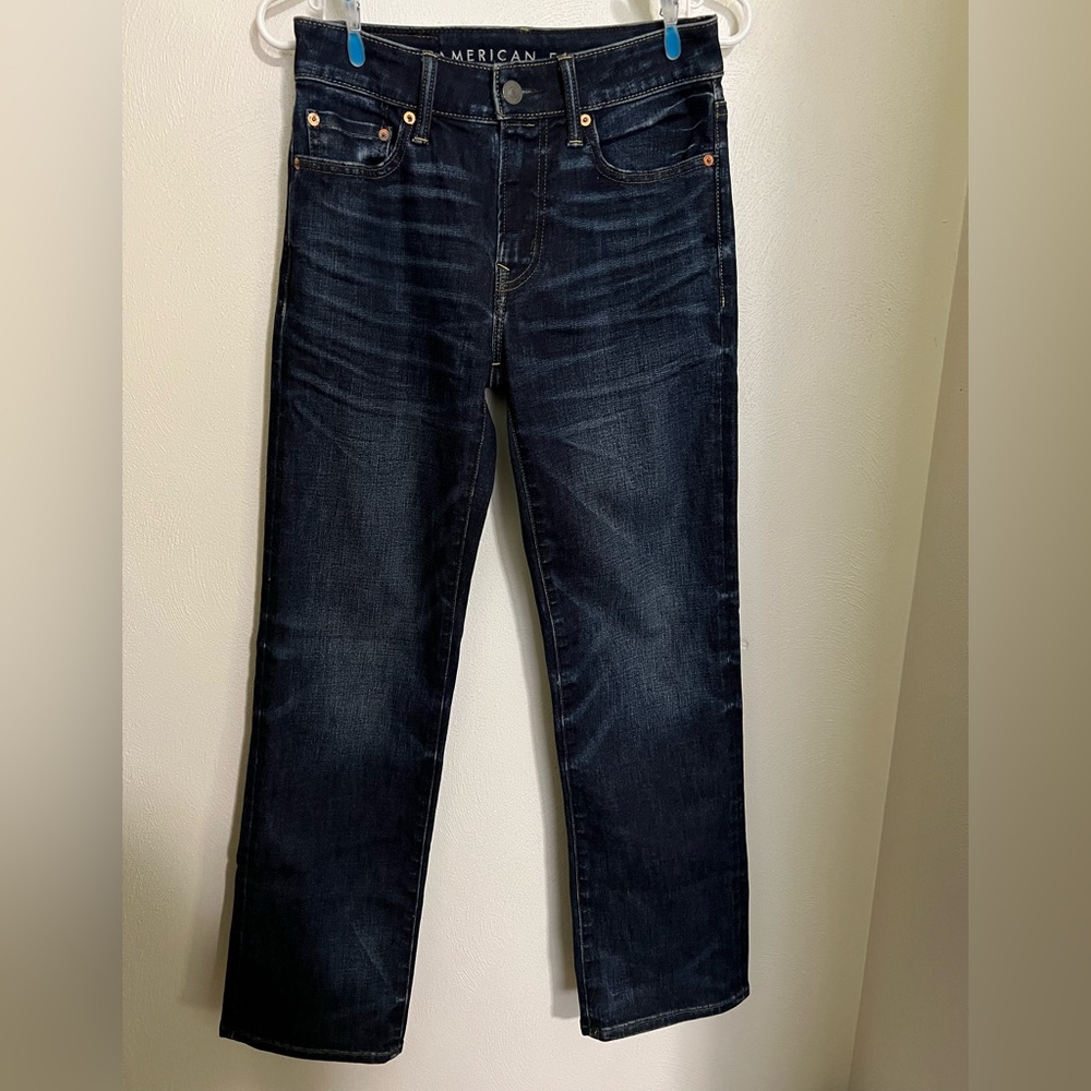 AMERICAN EAGLE Classic Dark Wash Bootcut Denim Jeans Boy's‎ Size 28 W x 30L EUC